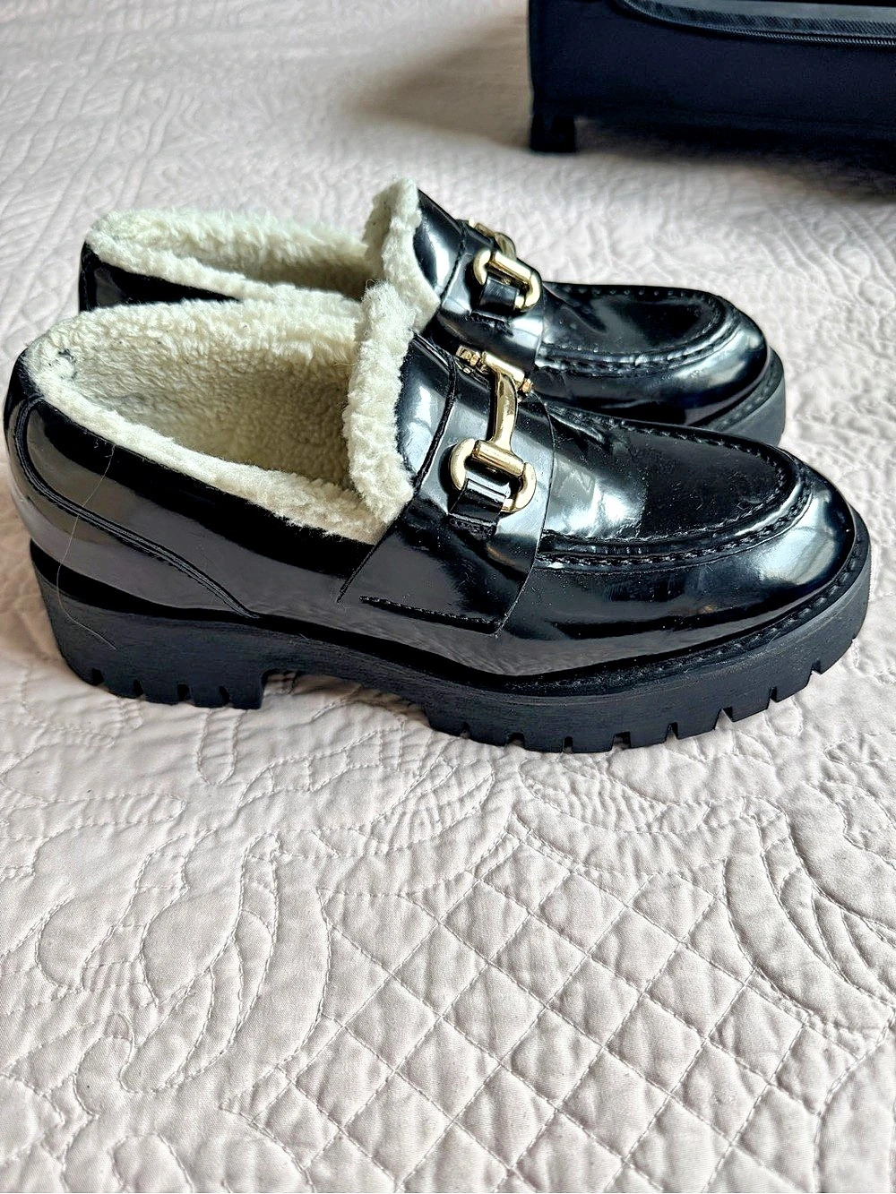 Steve Madden Lando Faux Fur Loafer Black US 7.5